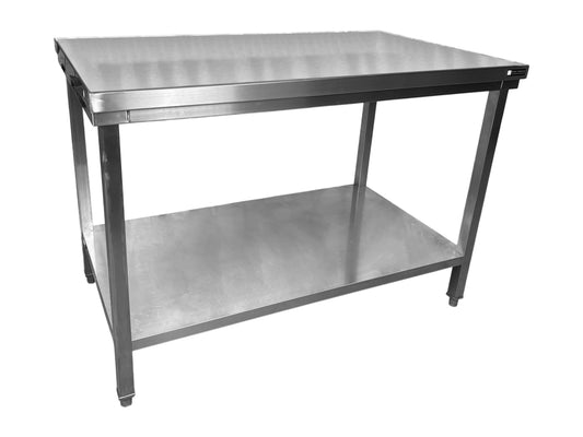 Edelstahl Arbeitstisch mit Ablageboden – Catering Arbeitstische mieten Kiel