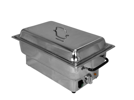 Elektrischer Chafing Dish aus Edelstahl mit geschlossenem Deckel zum Warmhalten von Speisen am Buffet