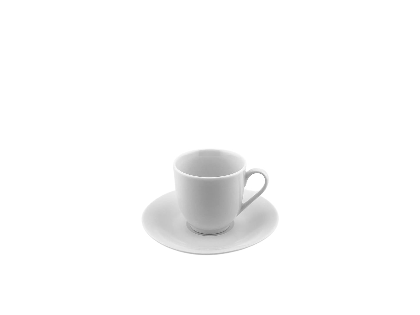 Espressotasse aus Porzellan mit 100 ml Fassungsvermögen inklusive Untertasse aus dem Geschirrverleih