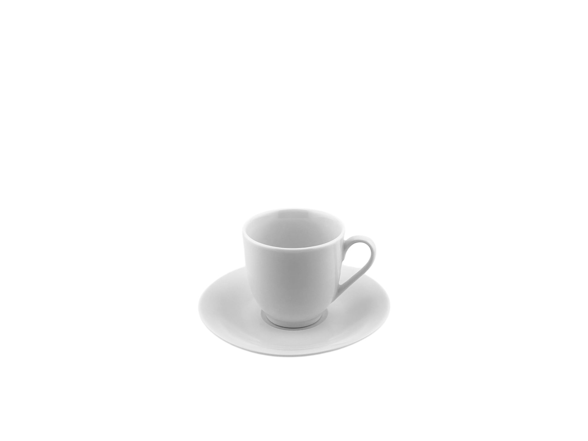 Espressotasse aus Porzellan mit 100 ml Fassungsvermögen inklusive Untertasse aus dem Geschirrverleih