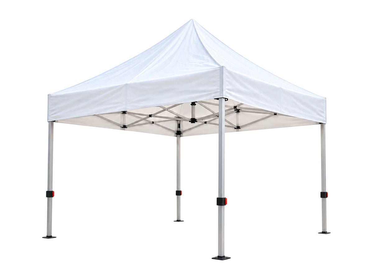 Weißer Faltpavillon 3x3 m ohne Seitenwände mit PVC-Dach mieten bei Eventverleih SH