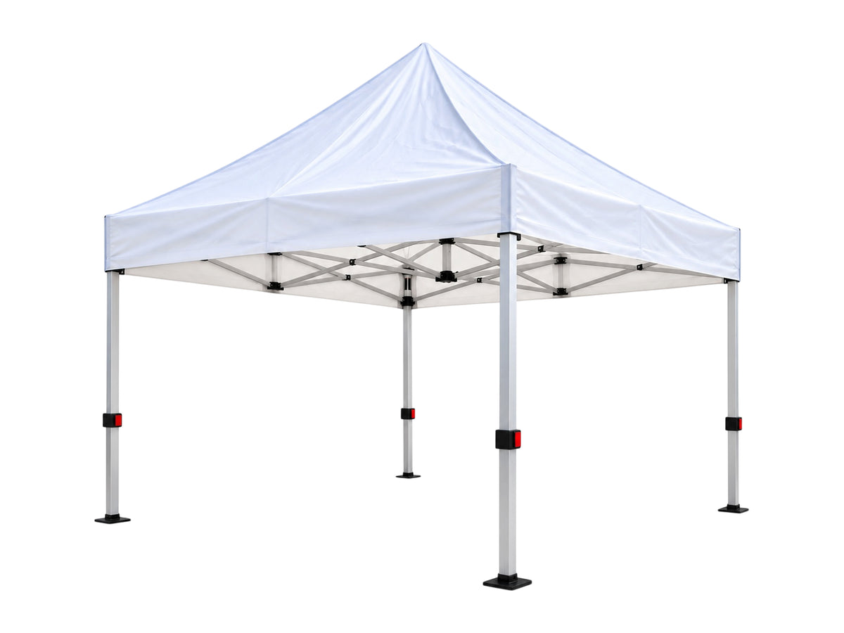 Weißer Faltpavillon 4x4 m ohne Seitenwände mit PVC-Dach mieten bei Eventverleih SH