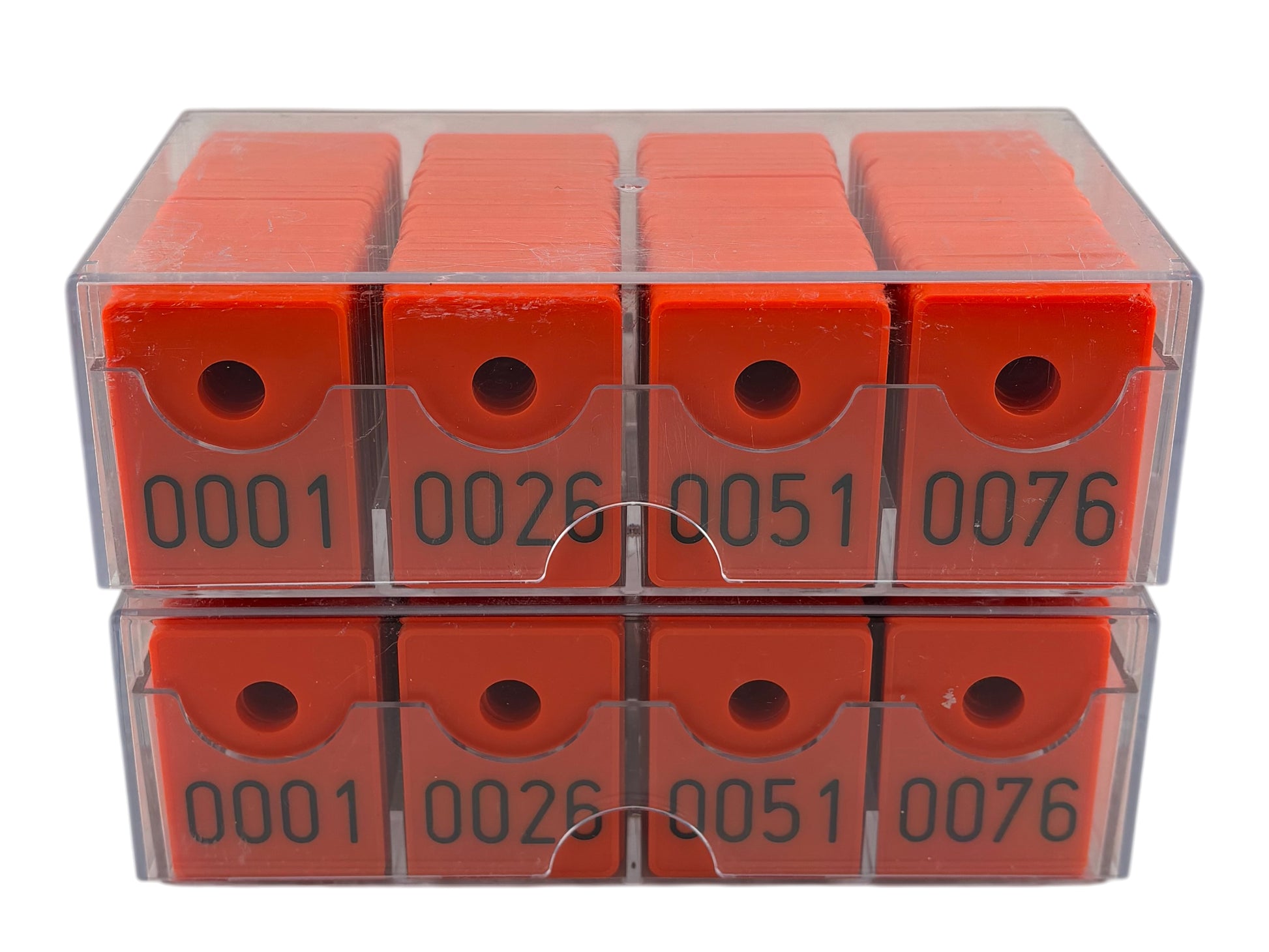 Sortierte Garderobenmarken in Box mieten – nummerierte Marken für Veranstaltungen