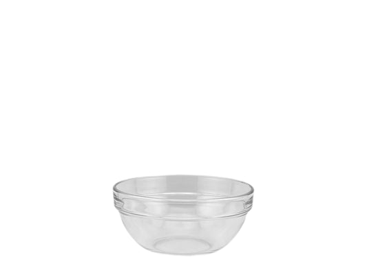 Kleine runde Glasschüssel aus Klarglas mit 14 cm Durchmesser für Dips, Snacks und Candy Bar