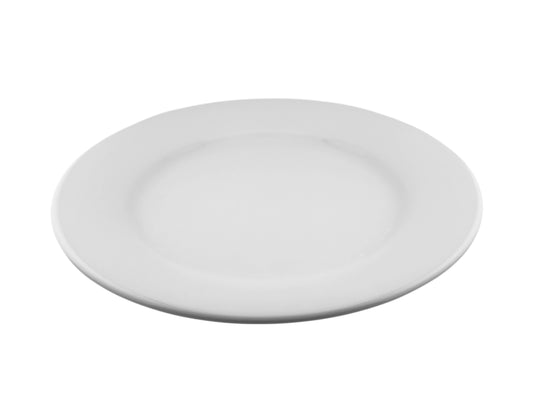 Standard Menüteller aus weißem Porzellan mit Rand und 27 cm Durchmesser für Veranstaltungen