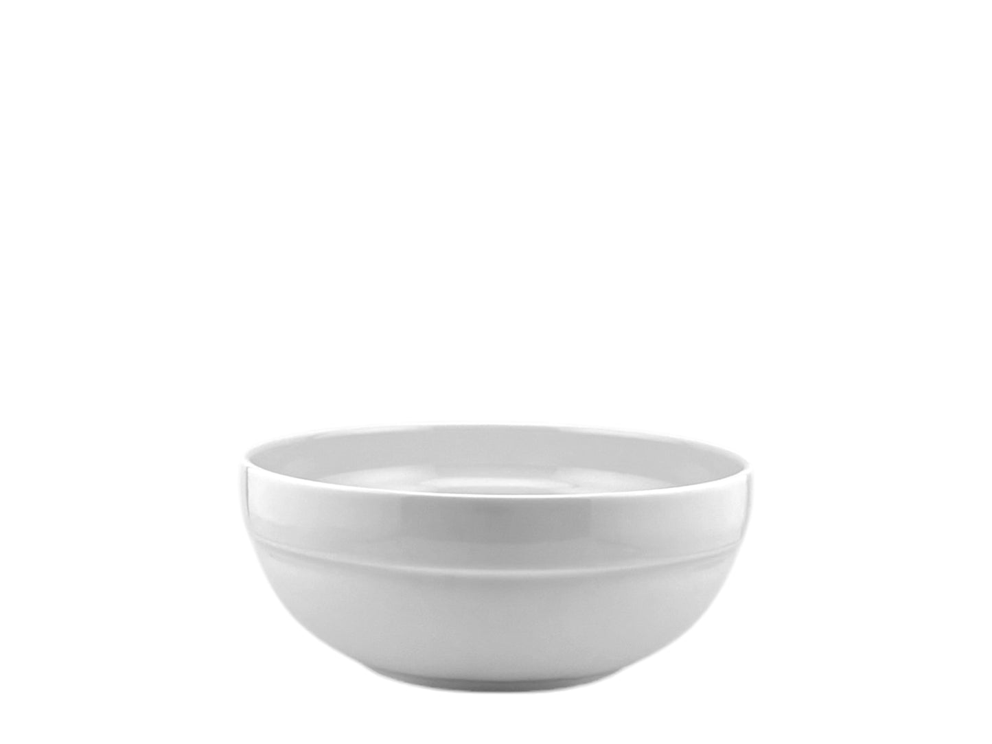 Runde Porzellanschale in Weiß mit 18 cm Durchmesser für Salate, Beilagen und Buffet