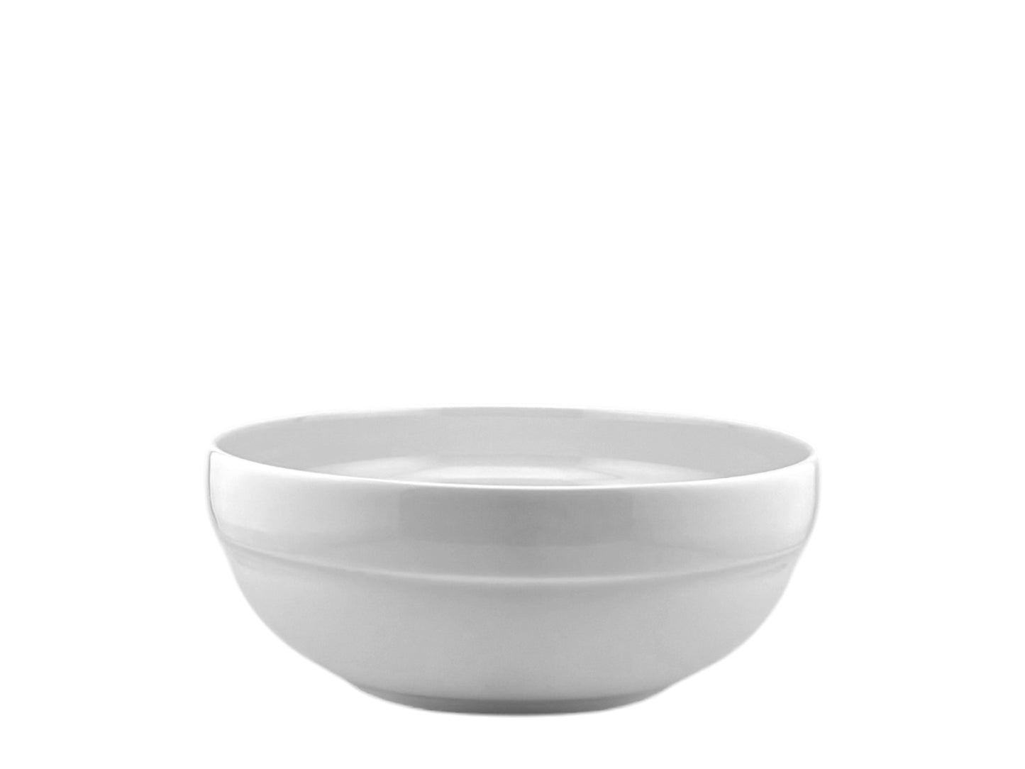Runde Porzellanschale in Weiß mit 21 cm Durchmesser als Salatschüssel und Servierschale am Buffet