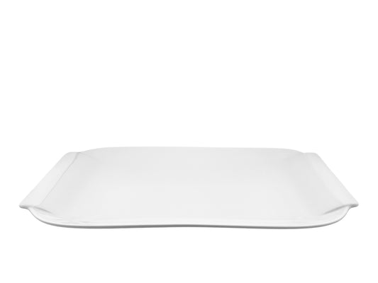 Weiße Servierplatten aus Porzellan 41 x 25 cm zur Miete – inklusive Endreinigung
