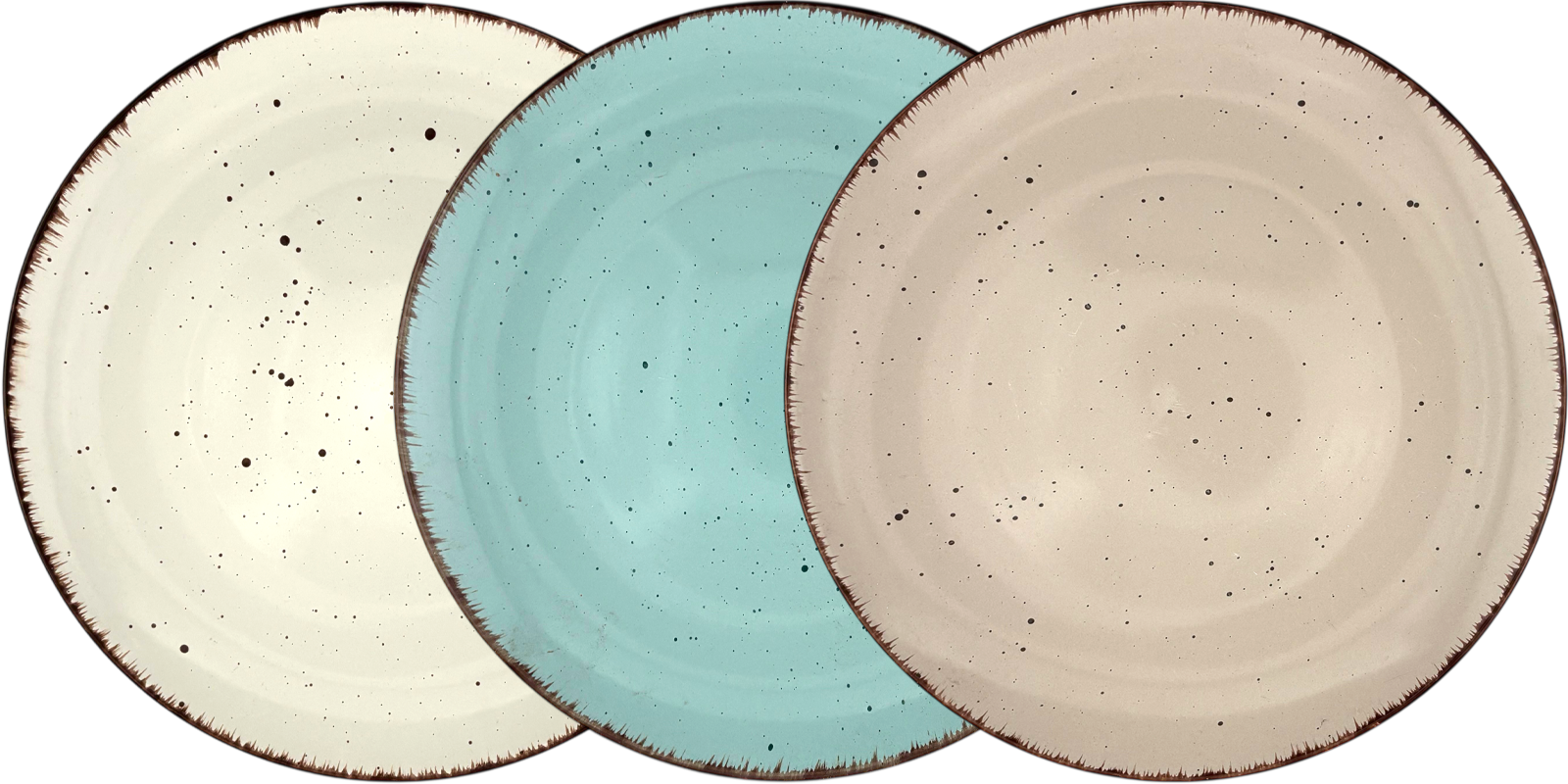 Vintage Geschirr in verschiedenen Farben und Designs für stilvolle Tischdekorationen bei Hochzeiten und Events im Geschirrverleih